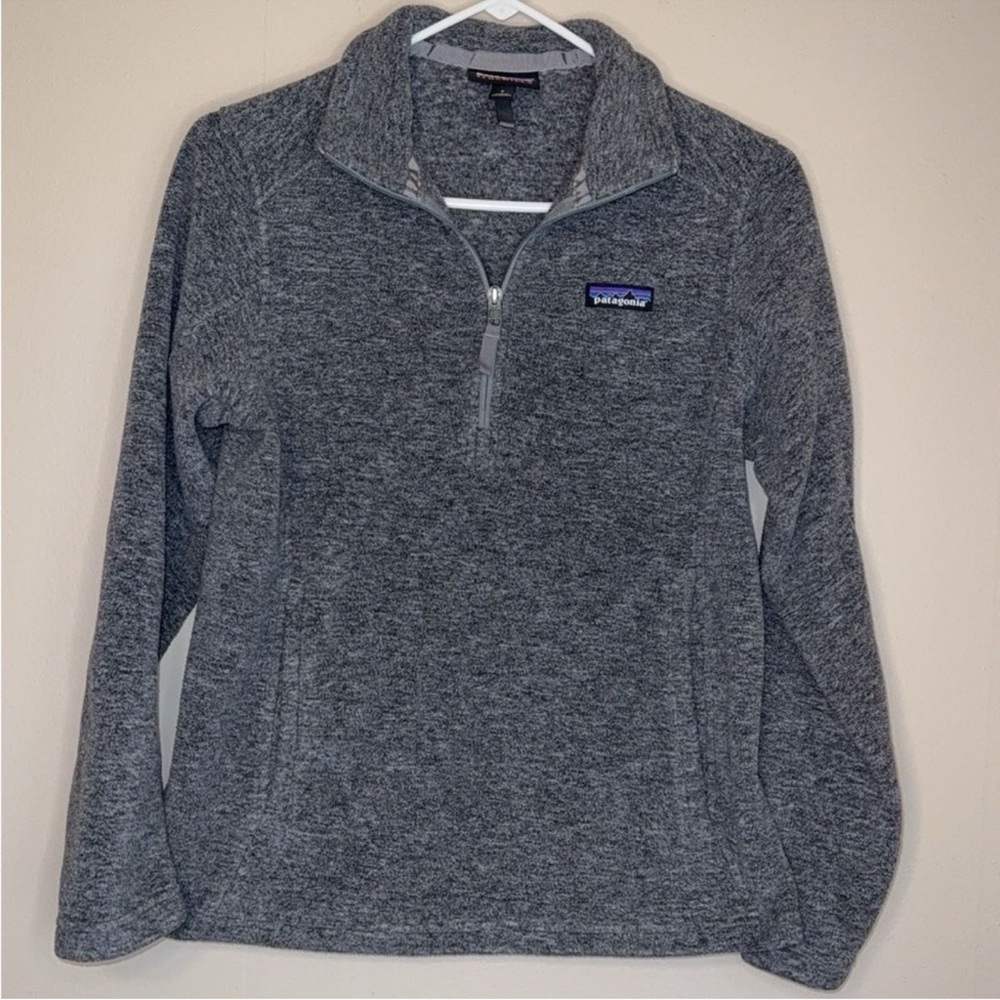 Patagonia Women's Heather Gray Quarter-Zip Sweater Synchilla pullover small 1/4